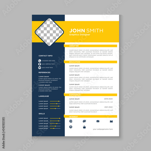 Resume and Cover Letter, Minimalist resume cv template,