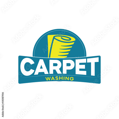 Carpet cleaning services logo design template, cleaning clean service logo