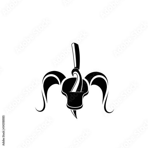 horn and knife design icon