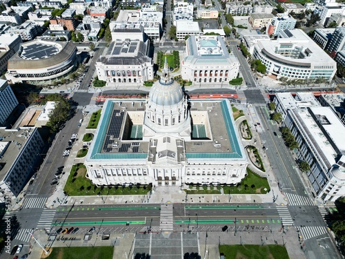 Canvas Print Scenic aerial view of the City Hall of San Francisco
