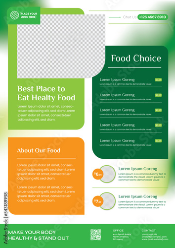 Green Healthy Business Flyer Templates. Perfect for Promotion Restaurant, Beauty Clinic, Food Menus, etc - Style 10
