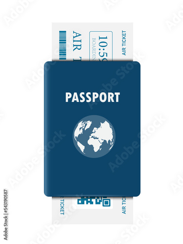 Plane ticket is attached to the passport