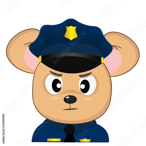 A cute little mouse in a police uniform. Choice of profession