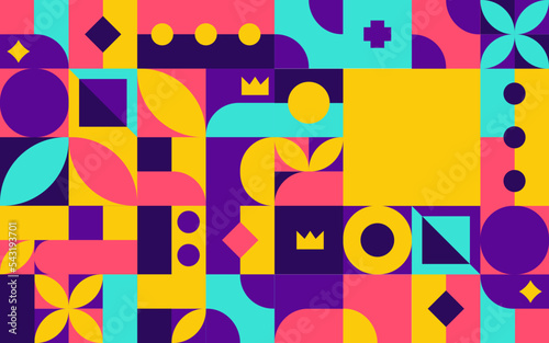 Flat colorful geometric mosaic background