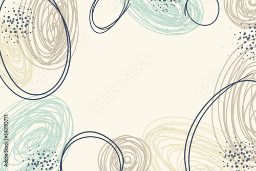 Hand drawn ovals and lines pastel background