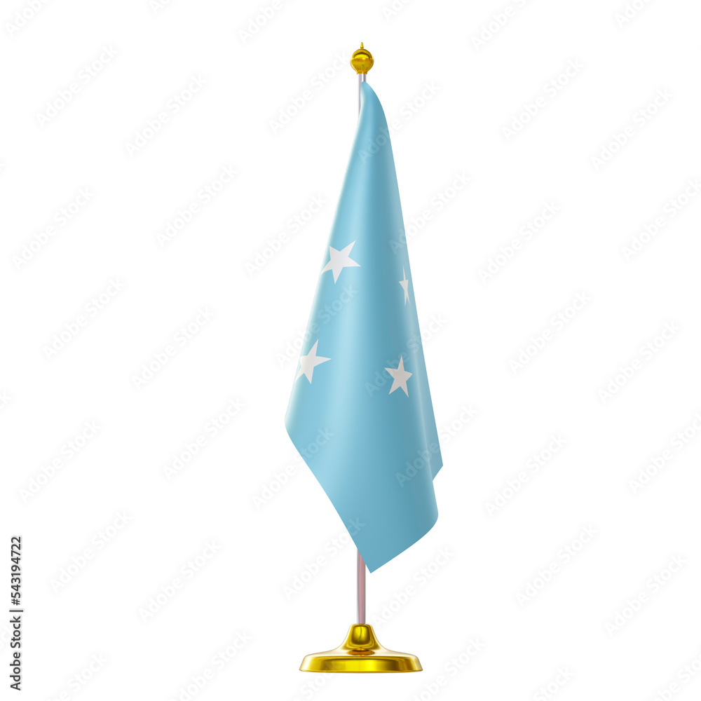 3d render of flag on pole for Federated States of Micronesia countries summit and political meeting. 3d render of flag on pole for Federated States of Micronesia countries summit and political meeting.