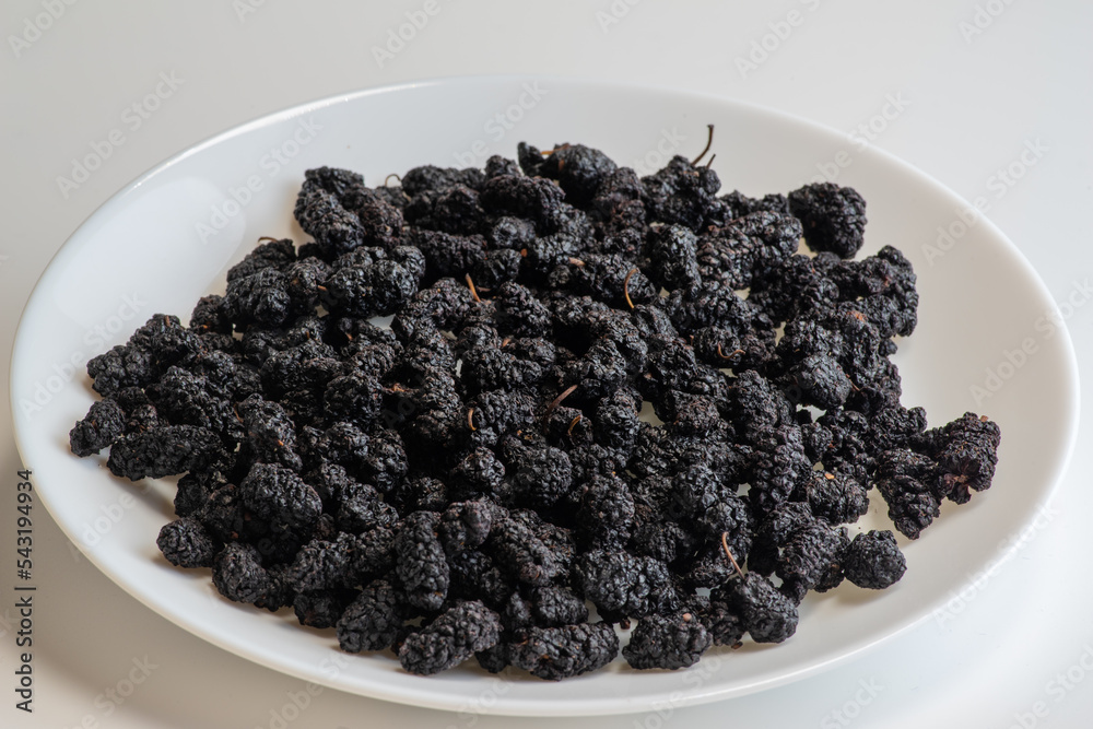 Organic Dried Black Mulberries,healthy food concept Organic Dried Black Mulberries,healthy food concept
