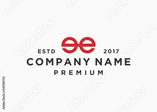 letter ee logo design vector illustration template