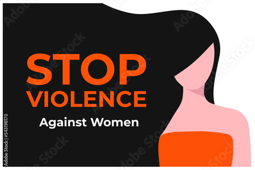 Stop violence against woman concept for the International Day for the Elimination of Violence against Women, woman crying face vector illustration