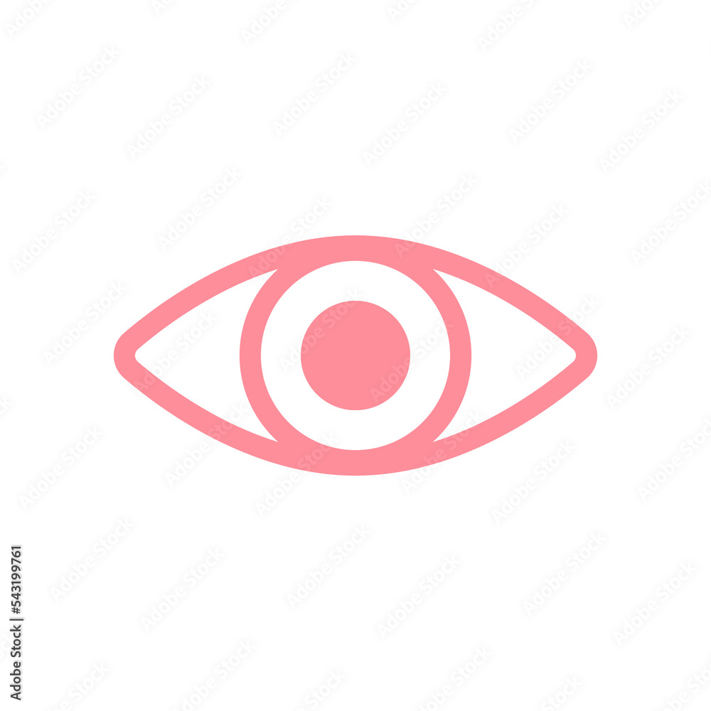 Eye icon. Pink vector illustration Eye icon. Pink vector illustration