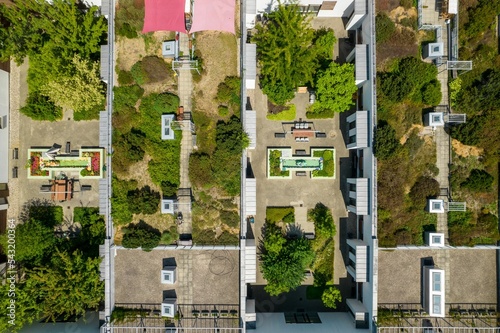 Obraz na płótnie Roof gardens in warsaw, aerial view. w salonie
