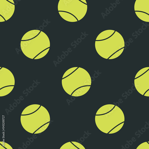 Hand drawn seamless pattern. Tennis balls