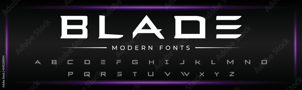 Vetor do Stock: BLADE luxury classic tech sports letter set design ...