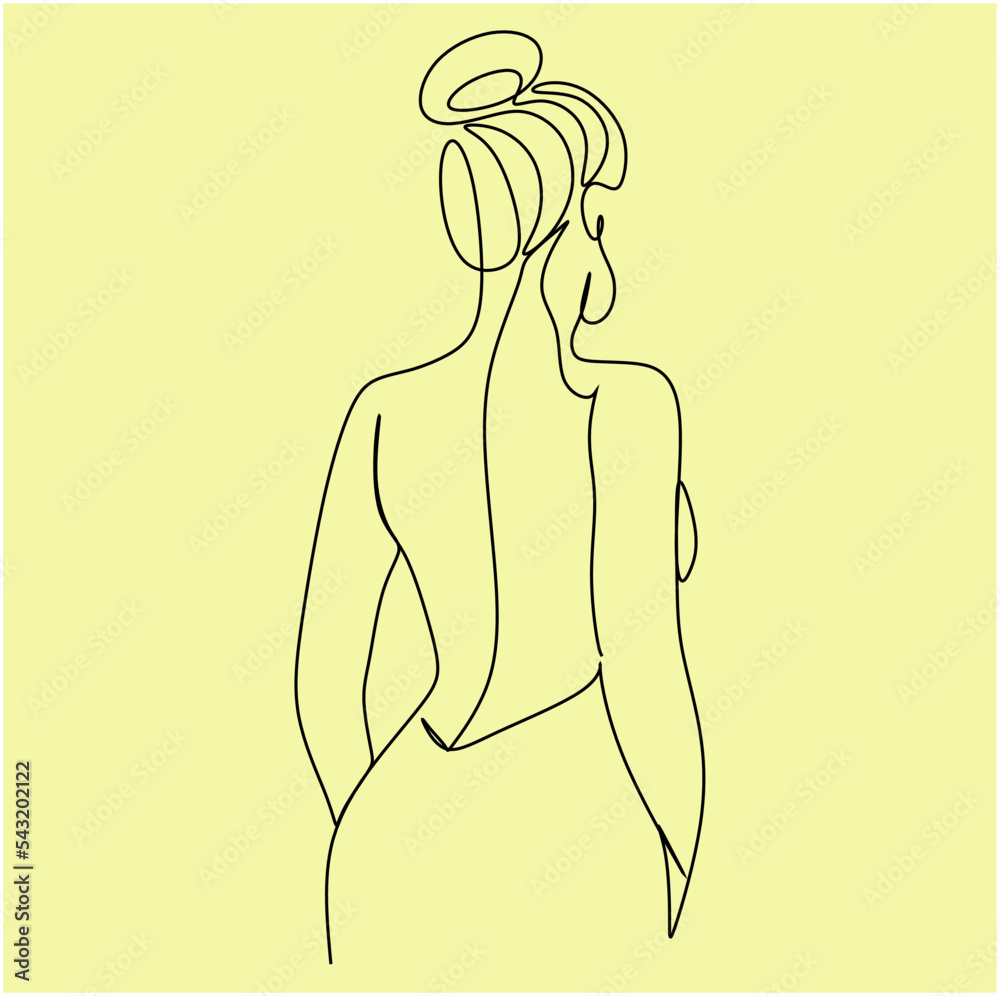 Silhouette of a young elegant woman wearing evening dress. Hand drawn modern fashion illustration of abstract girl, quick sketch, vector illustration Silhouette of a young elegant woman wearing evening dress. Hand drawn modern fashion illustration of abstract girl, quick sketch, vector illustration