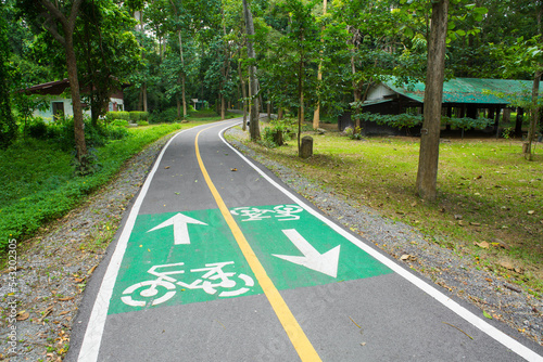 bike lane at Namtok Samlan National Park in Saraburi Thailand 