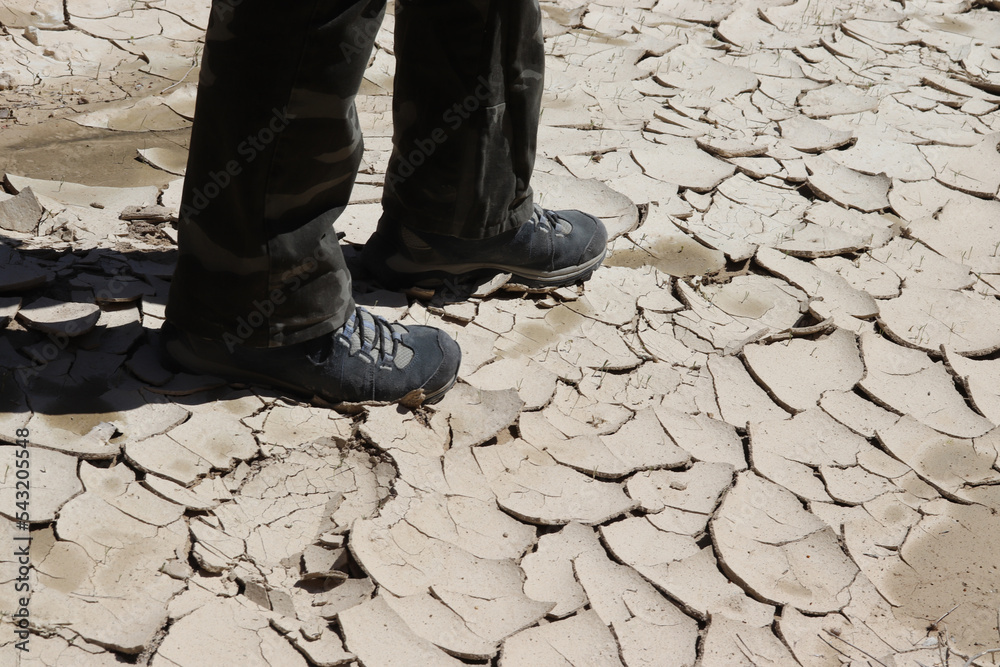 a traveler standing on dry land a traveler standing on dry land