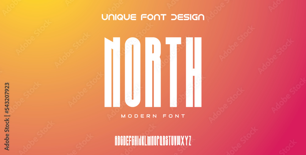 Obraz premium Modern alphabet line font for typography. Style of minimalist slim abstract monogram fonts. Vector illustration and tech font.