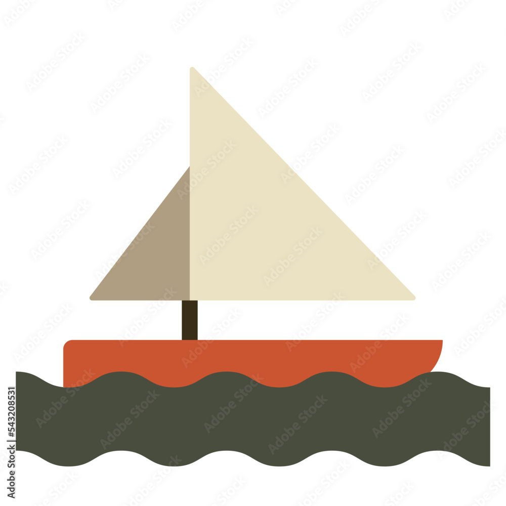 Fototapeta premium Boat flat icon