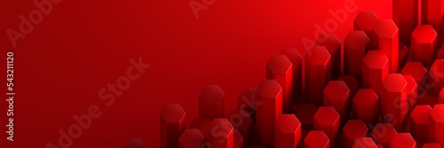 Background of hexagons. Geometric structure of honeycombs. 3D visualization