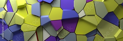 Abstract color background with destruction and cracks. 3d rendering