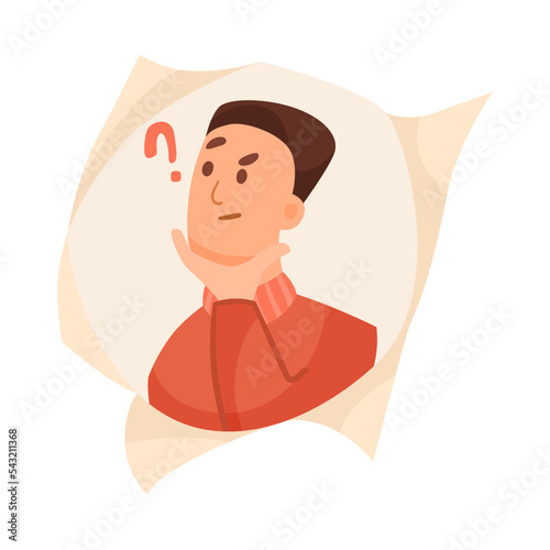 Cartoon man looking through hole vector illustration. Man showing through torn paper isolated on white background. Decoration, celebration concept