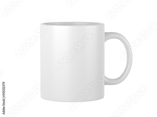 White cup. Isolated. Blank. Transparent background. 3d illustration.