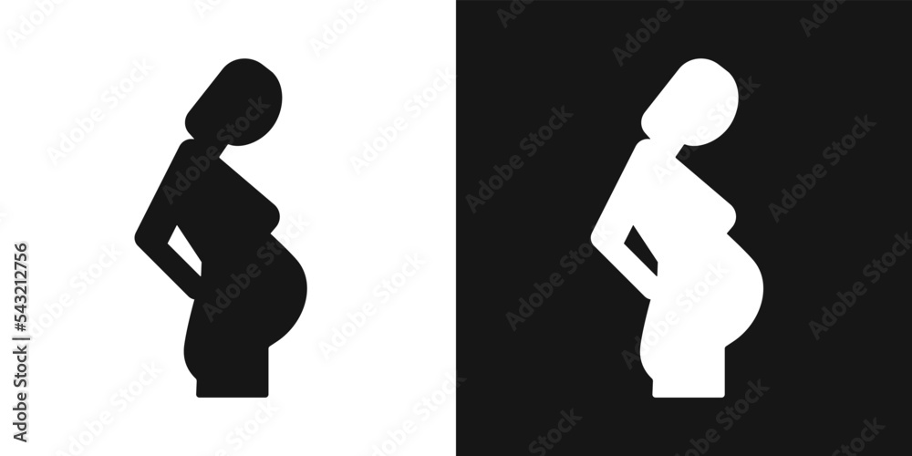 Pregnant woman vector. Woman and maternity, pregnancy sign - obrazy, fototapety, plakaty 