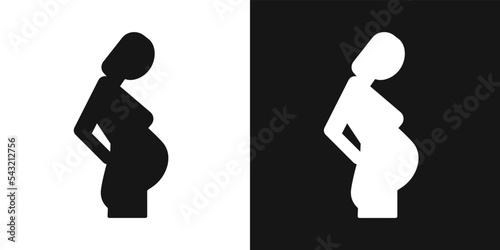 Pregnant woman vector. Woman and maternity, pregnancy sign