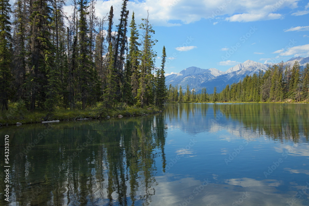 View of Beauvert Lake at Jasper,Alberta,Canada,North America
