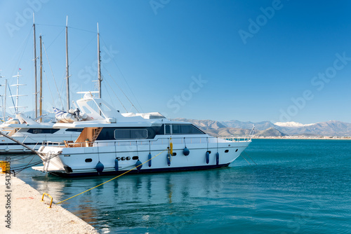 boat moored in the Aegean Sea in Greece