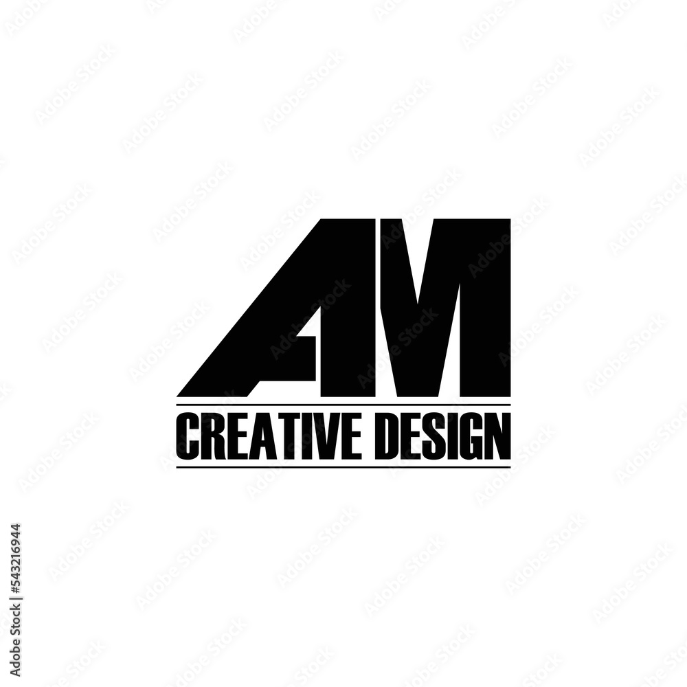 Fototapeta premium Letter AM simple logo design vector