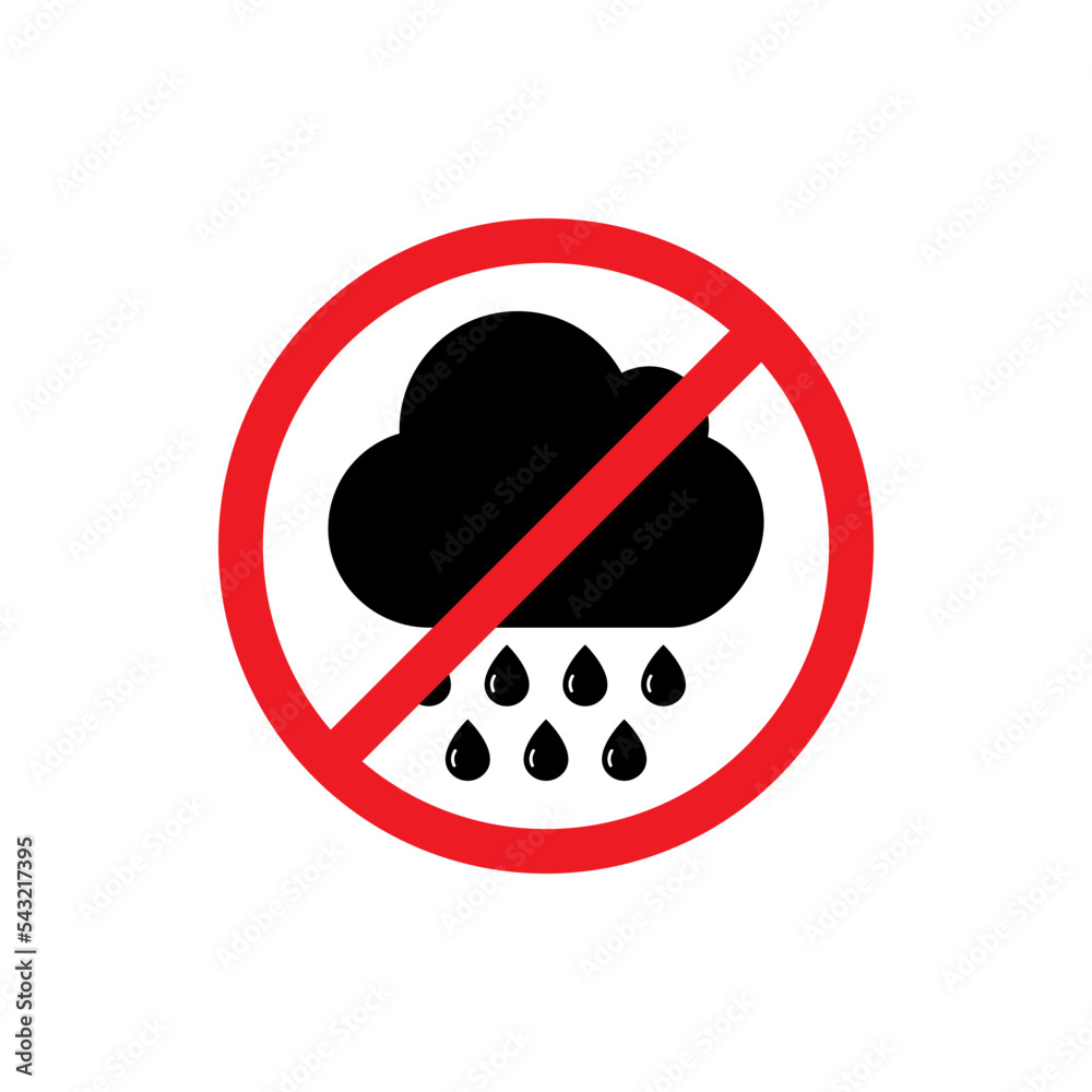 No rain sign isolated on white background. Vector illustration No rain sign isolated on white background. Vector illustration