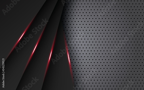 abstract light red black space frame layout design tech triangle concept gray silver circle texture background. eps10 vector