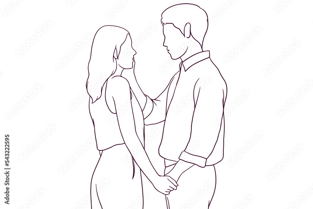 romantic couple hand drawn style vector illustration romantic couple hand drawn style vector illustration