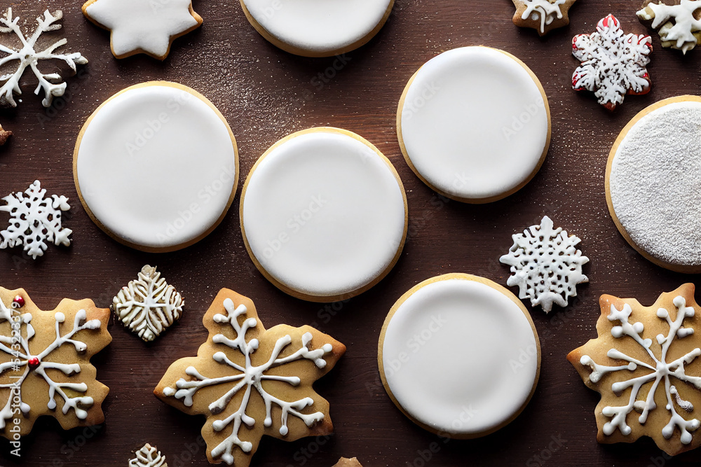 A Bunch of Christmas Cookies from above