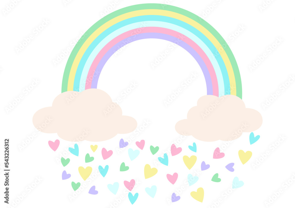 Magic rainbow with clouds and hearts Magic rainbow with clouds and hearts
