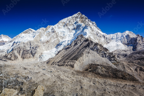 Mount Everest and Nuptse view in Sagarmatha National Park in the Nepal Himalaya © olyphotostories