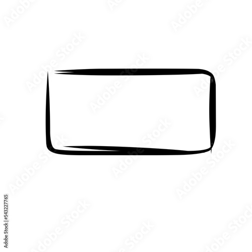 Grunge frame. Geometric blank border. Vector illustration.