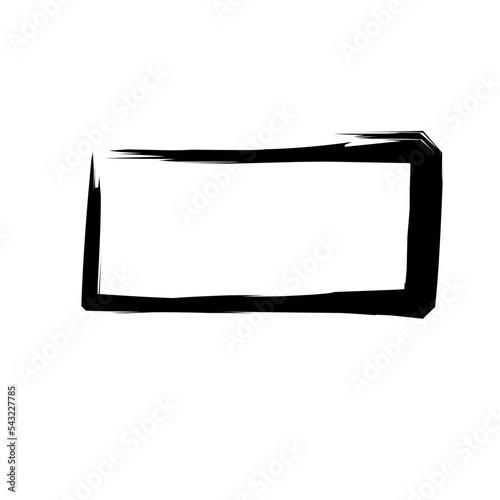 Grunge frame. Geometric blank border. Vector illustration.