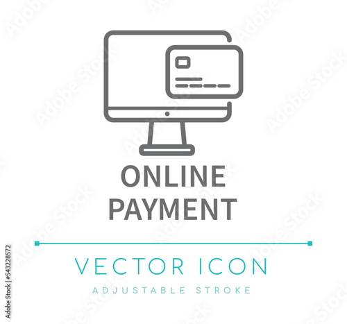 Online Payment Line Icon
