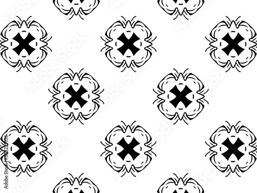 Ornament with elements of black and white colors.