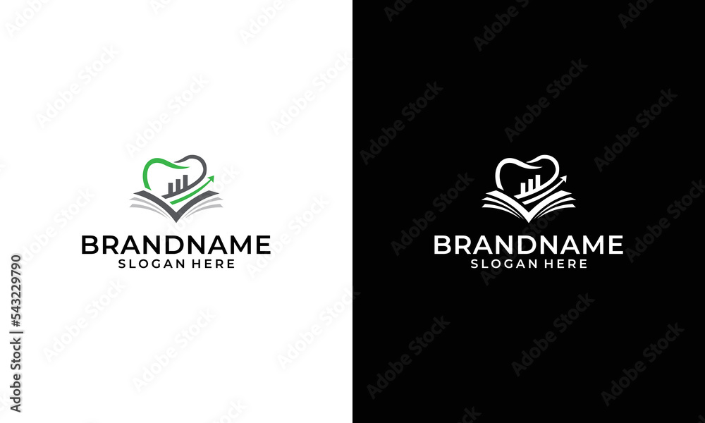 Dental stat vector logo design template. Dentist finance icon logo concept.