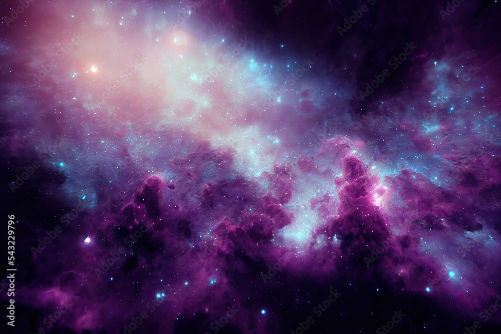 Nebula purple and blue tones, space, universe 
