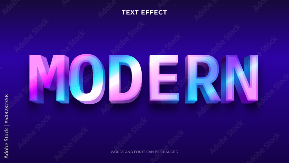 modern holographic text effect