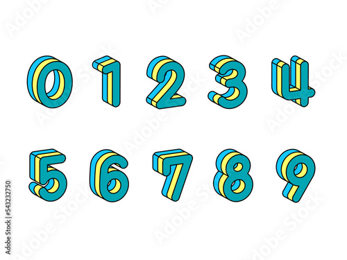 カラフルな立体数字のイラスト 2