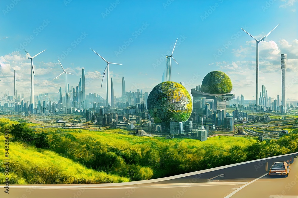 Utopian civilisation, utopic city, future of humanity,, architecture of