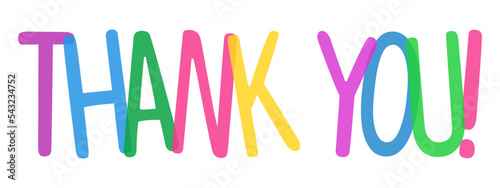 colorful thank you text design vector