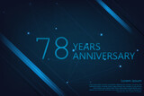 78 years anniversary geometric banner. Poster template for celebrating anniversary event party. Vector illustration