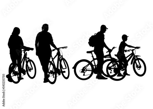 Sport people whit bike on white background