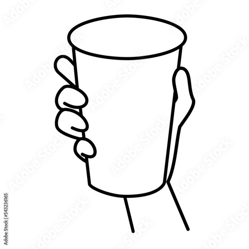 紙コップを持つ手のイラスト素材